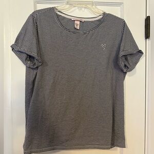 Victorias Secret Stripe Tee Shirt Large